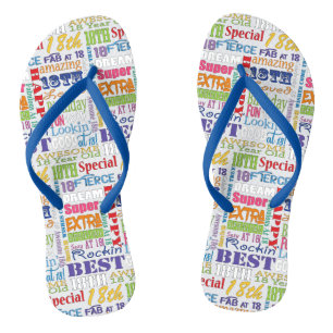 Spaß 18. Geburtstagsparty - Favoriten Personalisie Flip Flops