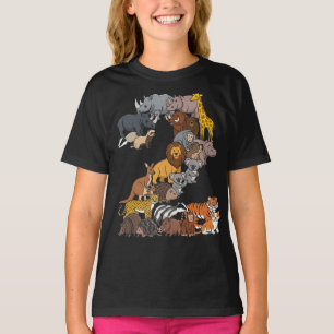 Spaß 2. Geburtstag Safari Zoo Tiere Figuren Kinder T-Shirt