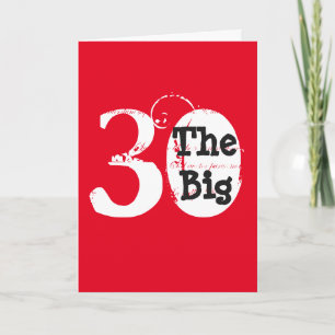 Spaß, 30. Geburtstag, weißer, schwarzer Text auf r Karte
