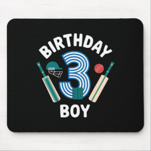 Spaß 3. Geburtstag Cricket Jungen Kinder 3 Jahre a Mousepad