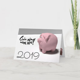 Spaß 3D Pig benutzerdefiniertes Jahr Gruß in vietn Feiertagskarte