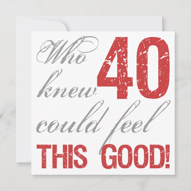 Spaß 40. Geburtstag Karte (Vorderseite)
