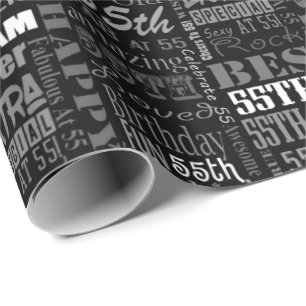 Spaß-55. Geburtstags-Party-personalisiertes Geschenkpapier