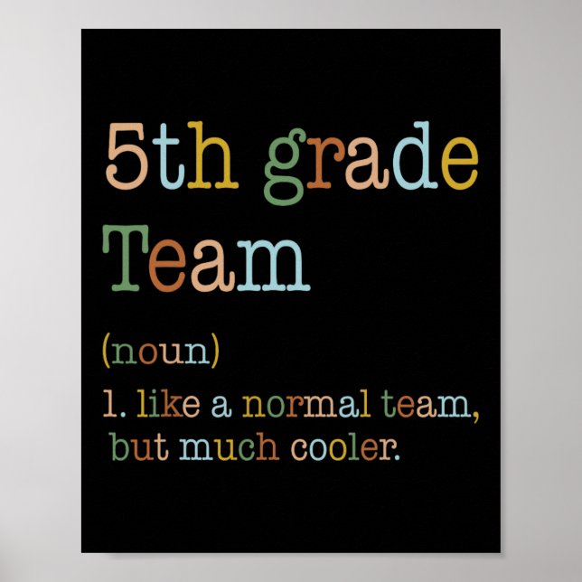 Spaß 5. Klasse Team wie normal, aber Cooler zurück Poster (Vorne)