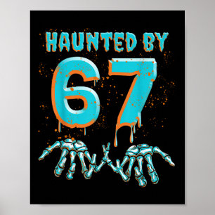 Spaß 67 Meme Halloween Skelett Hand Verflucht  Poster