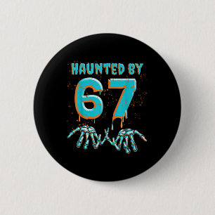 Spaß 67 Meme Halloween Skeletthand Verflucht  Button