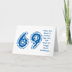 Spaß, 69. Geburtstag, vergessen über ihn, das Karte