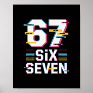 Spaß 6 7 Sechs Sieben Meme Poster