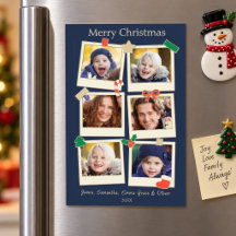 Spaß 6 Foto Familie Weihnachten Magnetisch Navy &