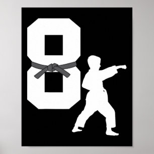 Spaß 8. Geburtstag Karate Taekwondo 8 Jahre alter  Poster