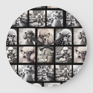Spaß 9 Foto-Collage-Bilder Große Wanduhr