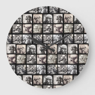 Spaß 9 Foto-Collage-Bilder Große Wanduhr