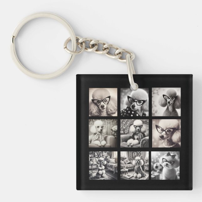 Spaß 9 Foto-Collage-Bilder Schlüsselanhänger (Vorderseite)