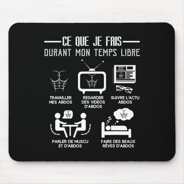Spaß abs Bodybuilding Freizeit Arbeit 6 Packungen Mousepad (Vorne)