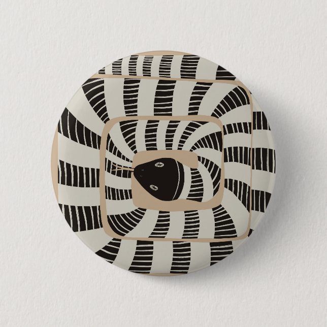 Spaß Abstrakt gestreifte Bandschlange | Schlangenl Button (Vorderseite)