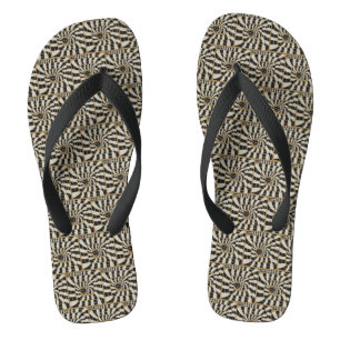 Spaß Abstrakt gestreifte Schlange in braun-neutral Flip Flops