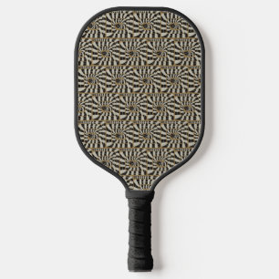 Spaß Abstrakt gestreifte Schlange in braun-neutral Pickleball Schläger