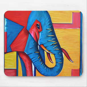 Spaß Abstrakt Künstlerisch Kleiner Elefant Mousepad