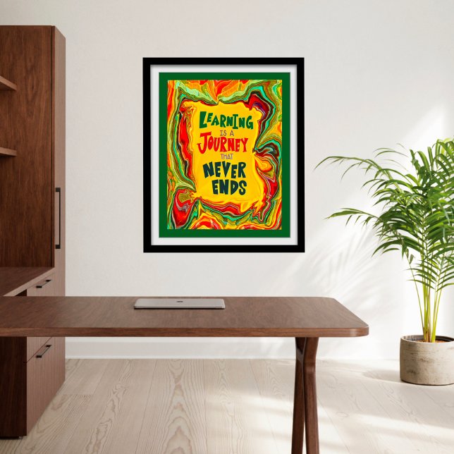 Spaß Abstraktes Lernen Unterricht Poster (Colorful Learning Quote Abstract Classroom poster by Inspirivity
)