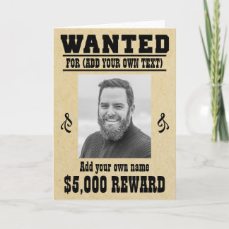 Spaß ADD DEIN GESICHT, TEXT Cowboy gewollt Poster, Karte