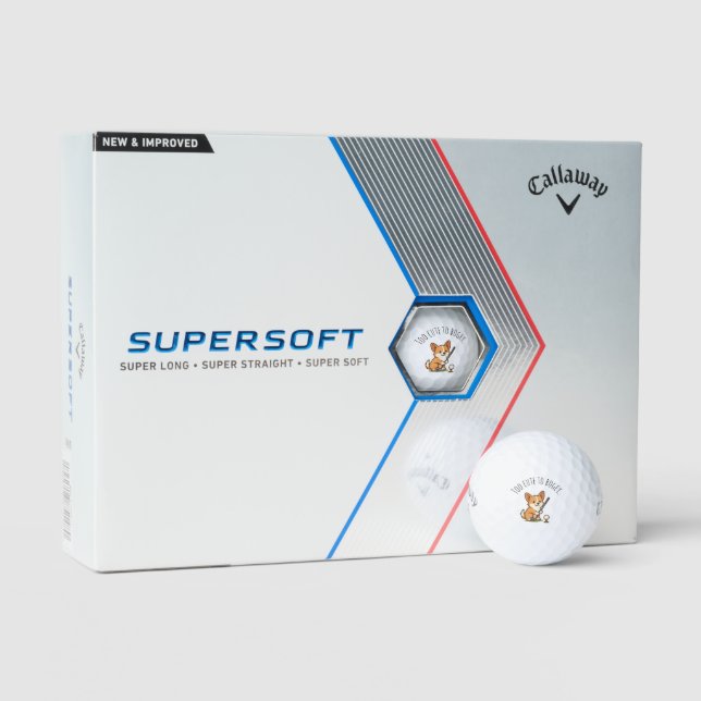 Spaß Adorable Corgi 'Zu Niedlich für Bogey' Spaß Golfball (Verpackung)