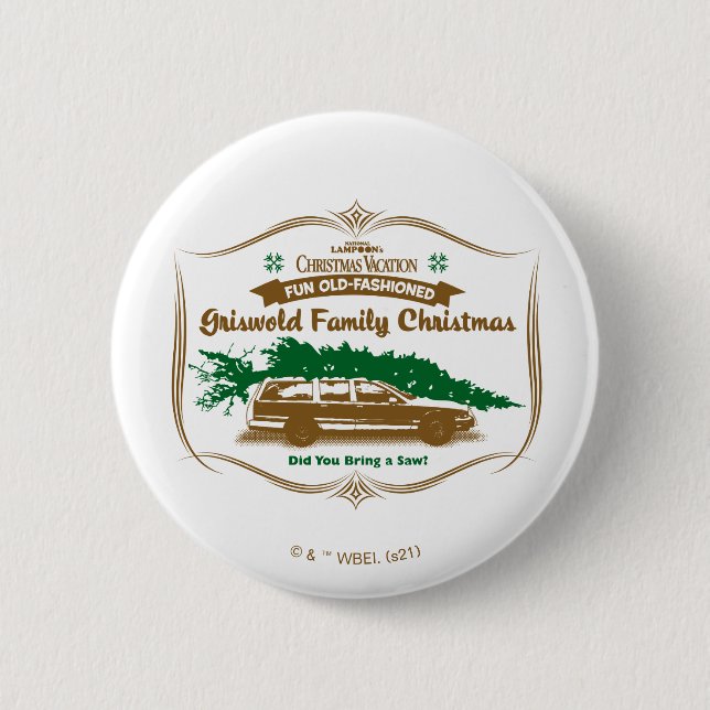 Spaß Alt-modische Griswold-Familie Weihnachten Button (Vorderseite)