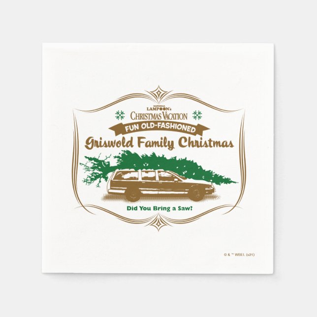 Spaß Alt-modische Griswold-Familie Weihnachten Serviette (Vorderseite)