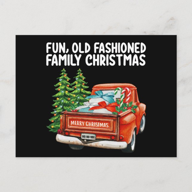 Spaß Alt modischer Weihnachtsbaum Postkarte (Vorderseite)