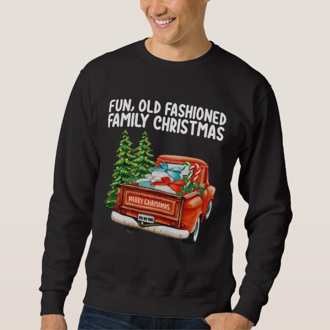 Spaß Alt modischer Weihnachtsbaum Sweatshirt (Vorderseite)