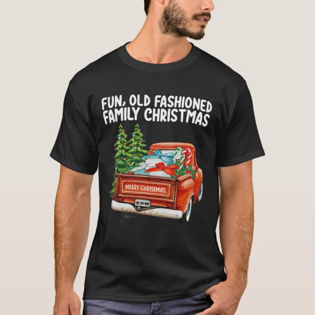 Spaß Alt modischer Weihnachtsbaum T-Shirt (Vorderseite)