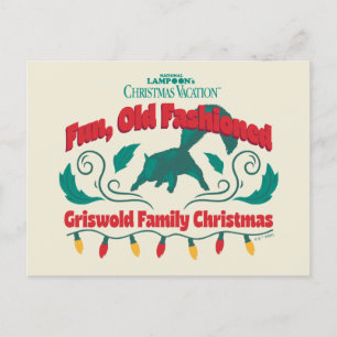 Spaß, altmodischer Griswold-Familien-Weihnachten Feiertagspostkarte