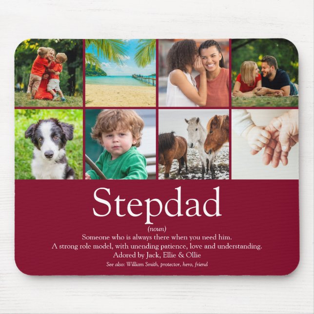 Spaß am Besten Stepfather Stepdad FotoCollage Mousepad (Vorne)