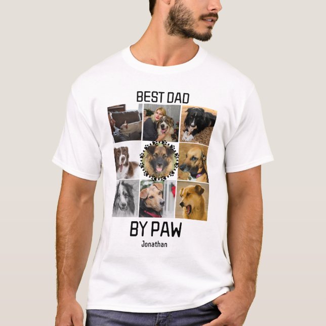 Spaß am besten Vater durch Paw Custom 9 FotoCollag T-Shirt (Vorderseite)