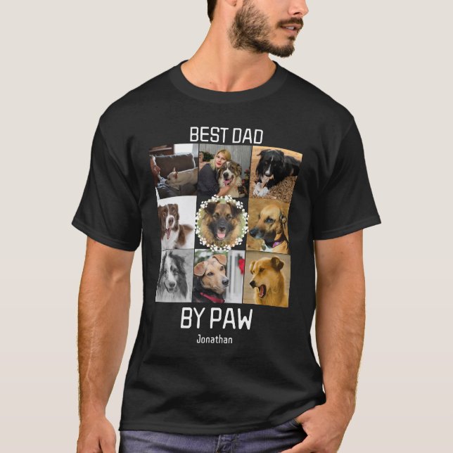 Spaß am besten Vater durch Paw Custom 9 FotoCollag T-Shirt (Vorderseite)
