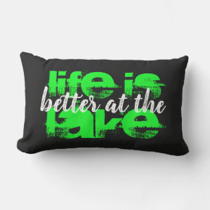 Spaß am Neon LIFE IST BESSER AM SEE Lumbar Pill Kissen Für Draußen