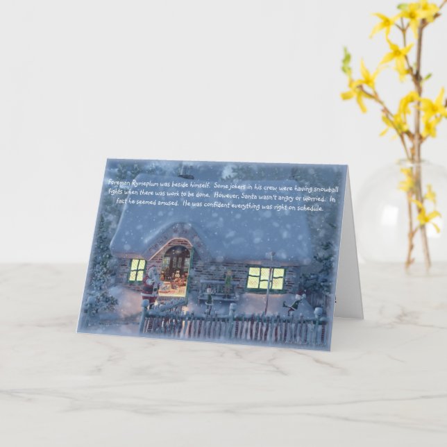 Spaß am Santa's Workshop Karte (Gelbe Blume)