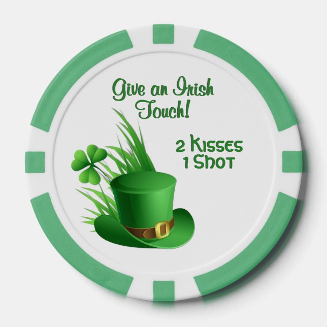 Spaß am St. Patrick's Day-Spielen oder einfach nur Pokerchips (Vorderseite)