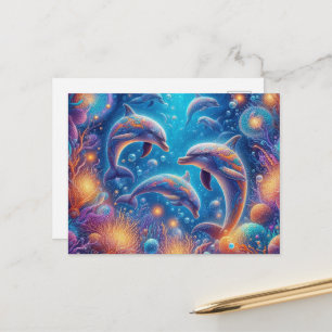 Spaß am Strand für Delfinliebhaber Postkarte