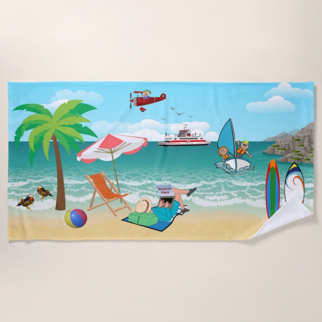 Spaß am Strand Strandtuch (Vorderseite)