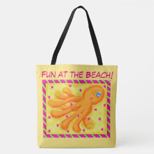 Spaß am Strand Whimsy Octopus Yellow Orange