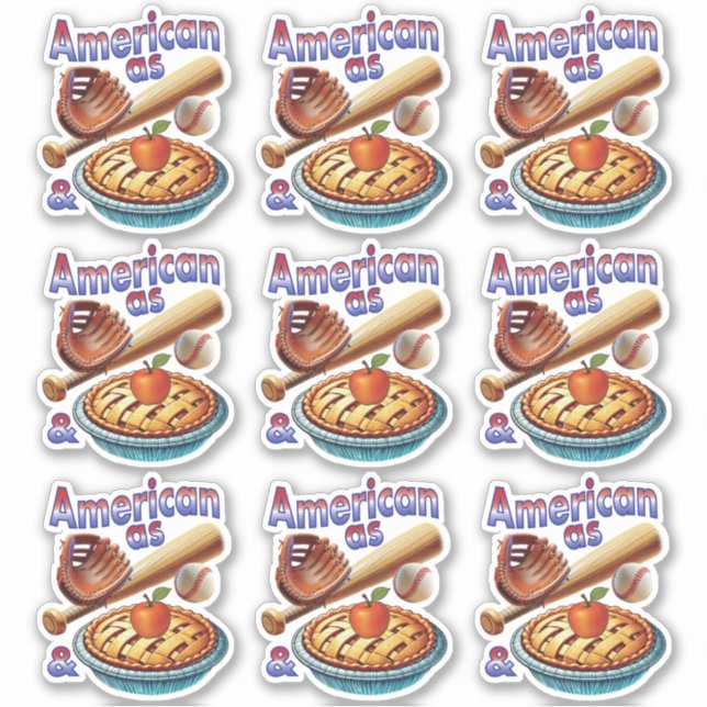 Spaß amerikanisch als Baseball & Apple Pie Aufkleber (Vorderseite)