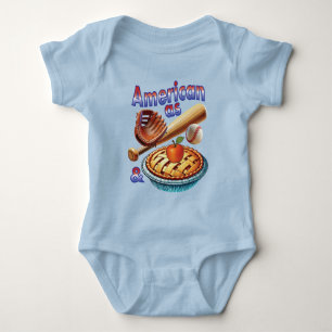 Spaß amerikanisch als Baseball & Apple Pie Baby Strampler