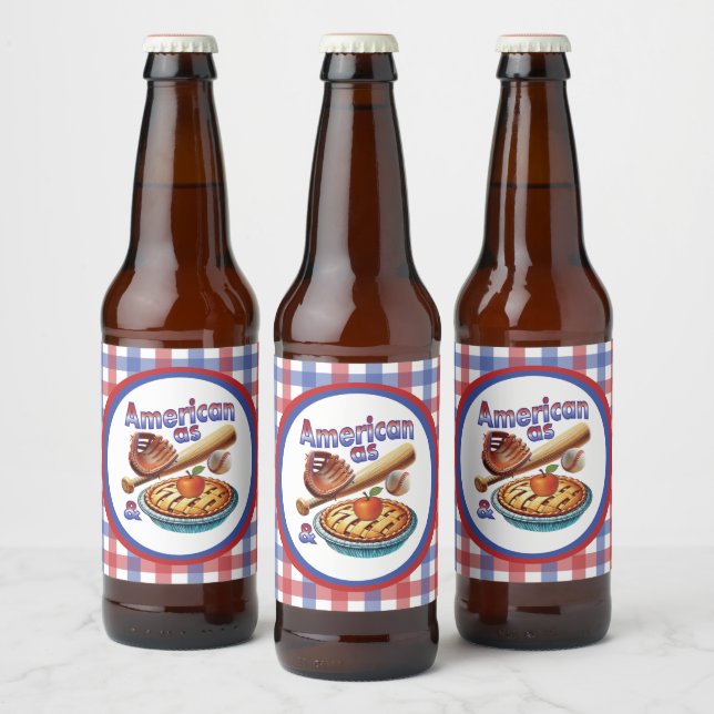 Spaß amerikanisch als Baseball & Apple Pie Bierflaschenetikett (Flaschen)
