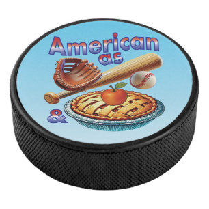 Spaß amerikanisch als Baseball & Apple Pie Eishockey Puck