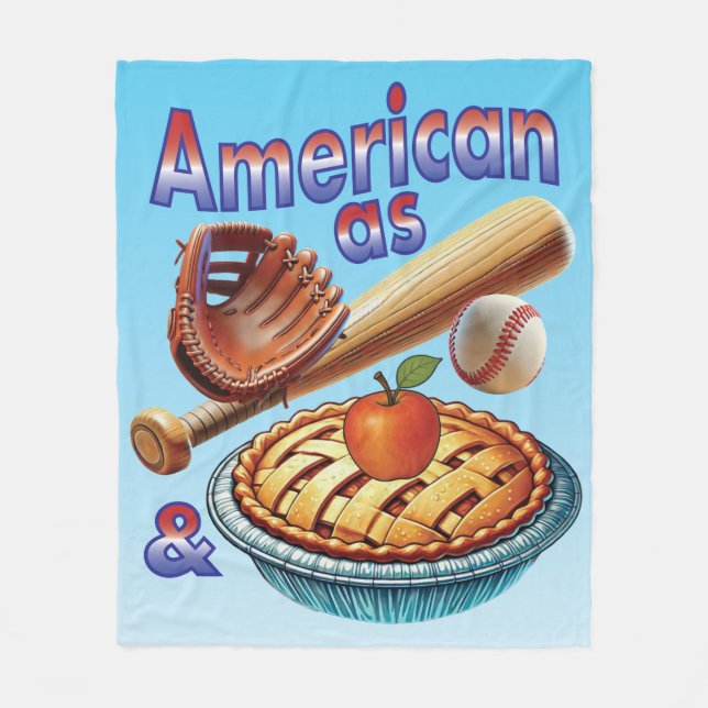 Spaß amerikanisch als Baseball & Apple Pie Fleecedecke (Vorderseite)