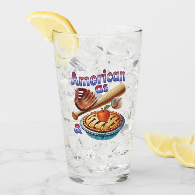 Spaß amerikanisch als Baseball & Apple Pie Glas (Vorderseite Ice)