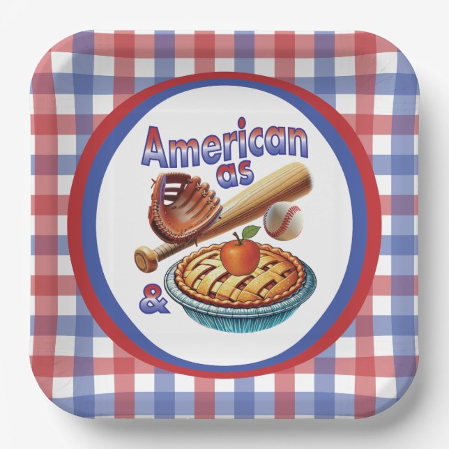 Spaß amerikanisch als Baseball & Apple Pie Pappteller (Vorderseite)