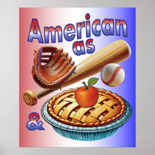 Spaß amerikanisch als Baseball & Apple Pie Poster