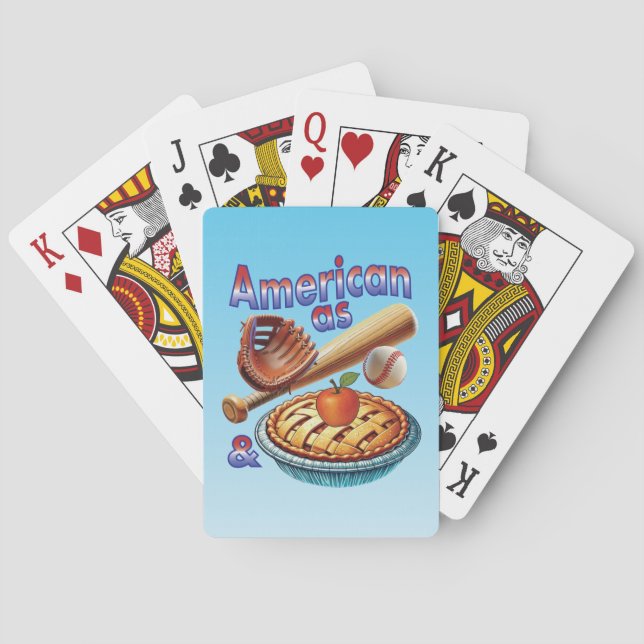 Spaß amerikanisch als Baseball & Apple Pie Spielkarten (Rückseite)