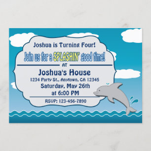 Spaß an der Seedelphin-Geburtstags-Einladung Einladung